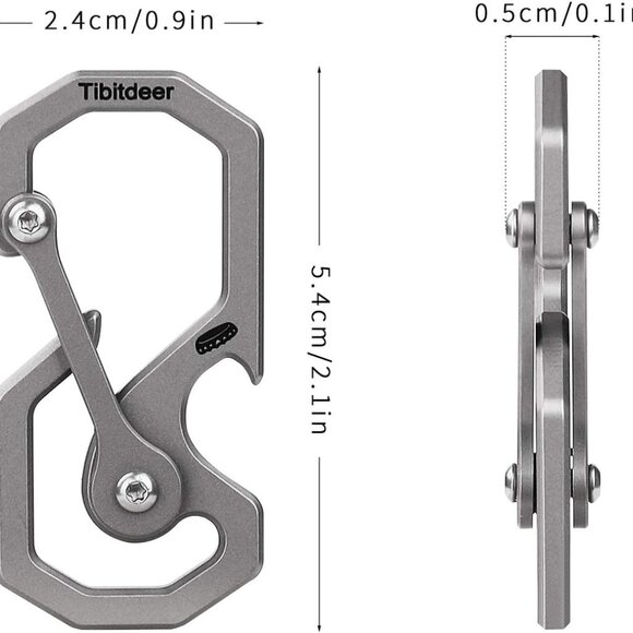 Titanium Keychain, Multifunctional Carabiner Clip Key chain Heavy Duty Car Key O - Picture 4 of 7